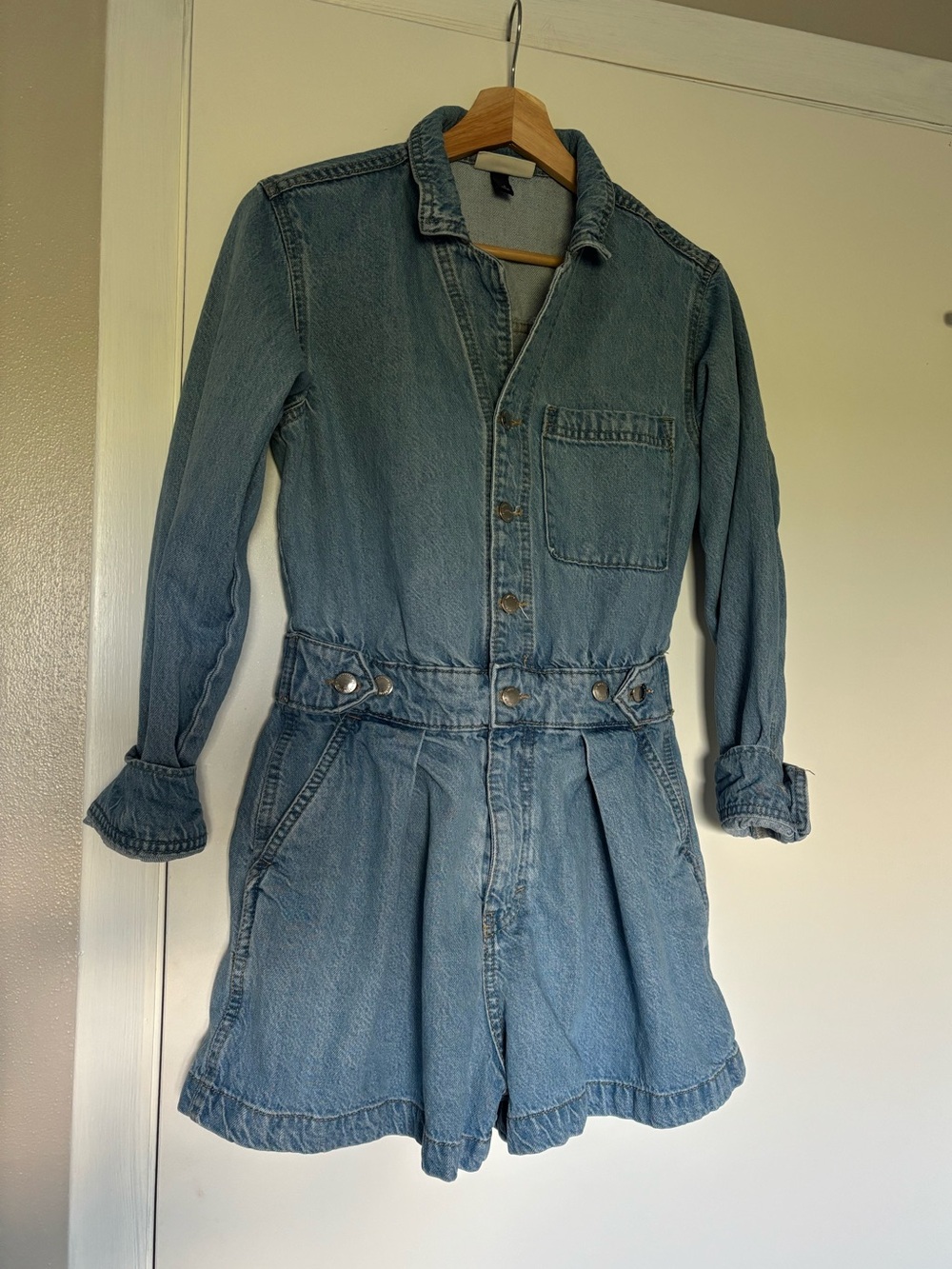 Cute Light Blue Denim Romper